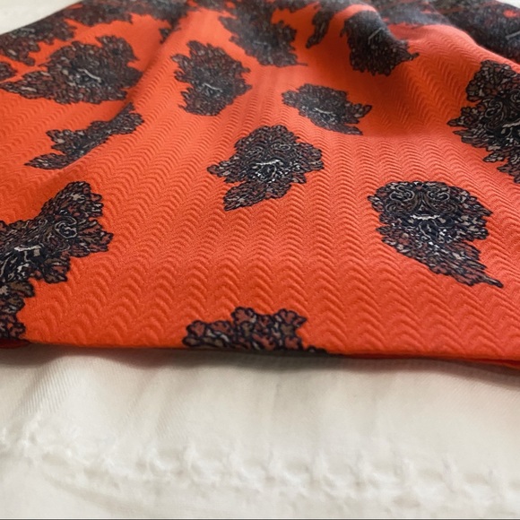 CLUB MONACO RAEANNE SILK WOOL NAVY ORANGE PAISLEY MINI DRESS - 0 - Picture 11 of 12